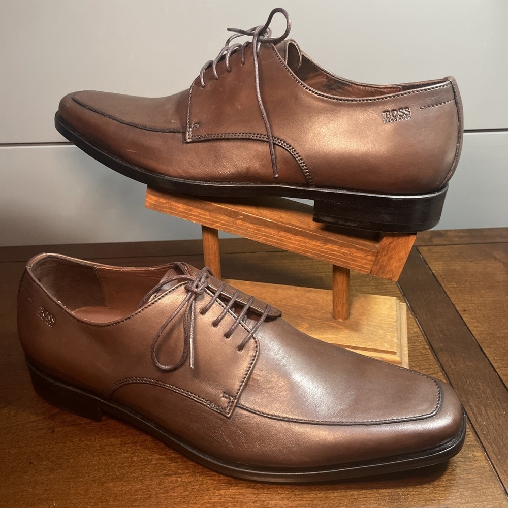 Hugo Boss Portland Derby 7.5 Men's 9.5 women's Leather Moccasin Formal Oxfords